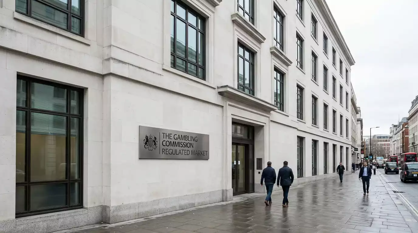 UK Gambling Commission headquarters exterior with UKGC signage